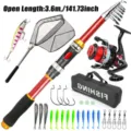 Portable Telescopic Fishing Rod Reel Combo Set 3.6m Red and Black Outdoor Gear Kit Set - Red 3.6M
