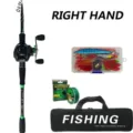 Kit canna da pesca telescopica in carbonio mulinello con esche lenza e comoda borsa. - 2.1m / Mano Destra Set Completo con Borsa