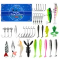 Weihnachts Angelköder Set Angelbox mit verschiedenen Ködern Haken Weichwürmern Hartködern für Angler - 522D