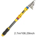 Carbon fiber telescopic fishing rod 2.7m portable sea casting fishing tackle gear travel pole - 2.7m