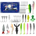 Weihnachten Angelköder Set Angelkasten mit verschiedenen Haken Gummiködern und Wobblern. - 522F