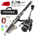 2.7M 8.9FT Fishing Rod and Reel Combo Set 5.2:1 Gear Ratio with Lures Line Bag - 2.7m Set