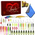 Kit di esca da pesca con confezione regalo esche rigide morbide ami lenza e asciugamano - 670C