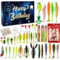Kit completo di esche da pesca con esche morbide, rigide, ami e pratica scatola portaoggetti. - 671B