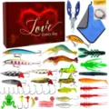 Set completo di esche da pesca con scatola regalo, esche rigide, morbide e attrezzi essenziali. - 672C