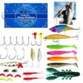 Set di Esche da Pesca di Natale Scatola da Pesca con Crankbait Cucchiaio e Vermi Morbidi - Modello 519-782D
