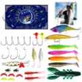 Set completo di esche da pesca con ami, esche morbide e cucchiai come regalo ideale. - Modello 519-782E