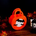 Halloween felt candy bag detail, orange trick or treat bag with cute bat and moon decor. - Orange Bat / Approx 14.3cm L x 6cm W x 18cm H