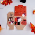 Boîte en carton de bonbons d'Halloween emballage cadeau pour biscuits et collations à plat. - Style Maison Fantôme Halloween (Kraft) / L11xW6.5xH12cm