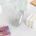 Cinta con purpurina plateada para regalos, cinta brillante de 1,5 cm para tartas y decoración. - 25 Yardas * 1.5cm de Ancho / Plateado