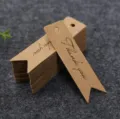 Vintage Kraftpapier Geschenkanhänger mit Thank You Druck, blanko Lesezeichen und Bastelschilder. - Thank You Stil (Typ A) / 100 Stück (7x2cm) / Kraftfarbe