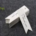 White paper thank you gift tags, vintage blank hang tags for jewelry, bookmarks and crafts. - Thank You Style (Type A) / 100 Pieces (7x2cm) / White