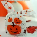 Halloween bunny ear candy gift bags, cute pumpkin ghost plastic packaging for party treats. - Pumpkin Pattern