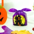 Halloween rabbit ear candy bag purple haunted house design gift packaging for treats. - Style A