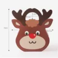 Boîte cadeau en papier renne de Noël emballage de bonbons biscuits avec joli design de bois - Élan / Expédition à Plat