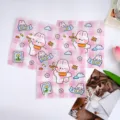 Cute pink plaid bunny self-sealing bags, sweet candy cookie snack packaging pouches. - Style A Pink Plaid Rabbit / 14*14cm