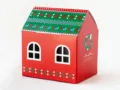 Boîte cadeau en papier maison de Noël, boîte d'emballage de biscuits bonbons rouge et vert. - Style Maison Renne Noël (Kraft) / L11xW6.5xH12cm