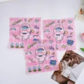 Cute pink plaid cartoon bunny self-sealing bags, ideal for candy and small item storage. - Style D Pink Grid Rabbit / 14*14cm