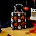 Χάρτινη τσάντα δώρου Halloween με χαριτωμένα σχέδια φαντασμάτων και κολοκυθών για πάρτι. - Φάντασμα με Κολοκύθα