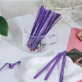 Lacci metallici a quadretti viola per sigillare sacchetti e confezioni regalo. - Plaid Viola / 100 Pezzi/Confezione