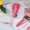 Lacci twist rossi e bianchi a quadretti per imballaggio da forno e sigillatura regali - quadri rossi / 100 Pezzi/Confezione