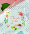 Frühling Blumen Danke Geschenk Verpackungsbeutel selbstklebend transparente Plastiktüten Pack - 100 Stück/Packung (14*14+3cm)