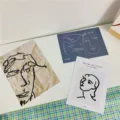 Minimalist abstract portrait art cards set, modern decorative wall painting prints for home. - Abstract Portrait Art Card Set / 3 Sheets