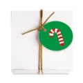 Etichette regalo di Natale con scatola bianca e cordino oro, decorazione bastoncino di zucchero. - Stile Bastoncino di Zucchero / Confezione da 100