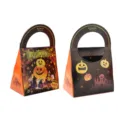 Halloween candy gift paper bag with handle portable cookie treat packaging box spooky - Style B Double Sided / 12*6.5*18cm