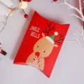 Scatola cuscino renna di Natale per biscotti, caramelle e confezionamento. Deliziosa. - Stile renna rossa / Scatola di Spedizione Piatta