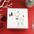 Boîte d'emballage cadeau de Noël pour nougat et biscuits, joli design de cerf boîte blanche, fête. - Renne de Noël
