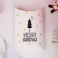 Scatola regalo cuscino di carta di Natale scatola di caramelle decorazione festiva - Pezzo Singolo Spedizione Piatta / Stella Dorata Albero di Natale