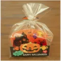 Halloween clear cellophane treat bags with pumpkin castle printed cards for baking food packing - 50 Pieces/Pack / Pumpkin Pattern Medium Style