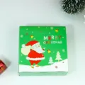 Christmas green paper gift box for nougat, cookies, and dried fruit holiday packaging. - Style A / 14x14x5cm