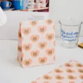 Borsa regalo in carta vichy rosa con orsetto, simpatica bustina per caramelle e dolci. - Teddy Bear / 1 Pezzo