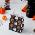 Halloween paper gift bag mini small cartoon pumpkin ghost tote bag for holiday party packaging 1pc - 15x12x7cm / Black