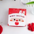 Christmas gift packaging box for nougat nuts dried fruit red white square paper box variant - Style H / 14x14x5cm