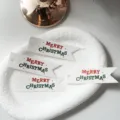 Christmas paper swallowtail hanging tags set, retro decorative labels for holiday gift packing. - Red Green Lettering