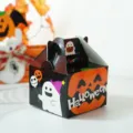 Halloween treat box paper gable candy gift packaging for party favor kids spooky celebration - Pumpkin & Ghost Style