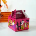 Halloween pink treat box paper gift packaging portable candy box for kids party celebration - Red