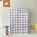 Pastellviolett karierte geschenkpapier tasche süße karomuster verpackung für kleine snack aufbewahrung - Lila