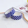 Kleinblaue karierte Waschitape, klassisches Gitterdesign für Tagebücher und DIY-Bastelei. - Blau Kariert