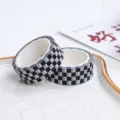 Schwarz-weiß kariertes Masking Tape Set für Tagebuch DIY Dekoration und Scrapbook Zubehör. - Schwarzes Karo