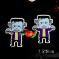 Halloween Frankenstein monster lollipop paper cards DIY candy decorative gift cards set. - Frankenstein / 48-50 Pieces/Pack