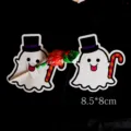 Halloween ghost lollipop paper card DIY party decoration cute ghost gift card set - Top Hat Ghost / 48-50 Pieces/Pack