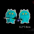 Halloween monster lollipop holder cards DIY paper decorative cards for party gifts 2pcs - Blue Little Monster / 48-50 Pieces/Pack