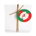 Etichetta regalo di Natale decorativa in carta con cordino dorato e design di Babbo Natale - Babbo Natale / Confezione da 100