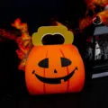 Halloween pumpkin candy box paper gift bag holiday party cookie packaging cute hollow design - 9.6*6.3*10cm / Orange
