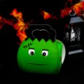 Halloween Frankenstein candy paper box with cute cartoon face design for kids party gift packing. - 9.6*6.3*10cm / Green
