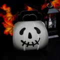 Halloween candy box detail view, spooky ghost pumpkin paper packaging for kids party treats. - 9.6*6.3*10cm / White